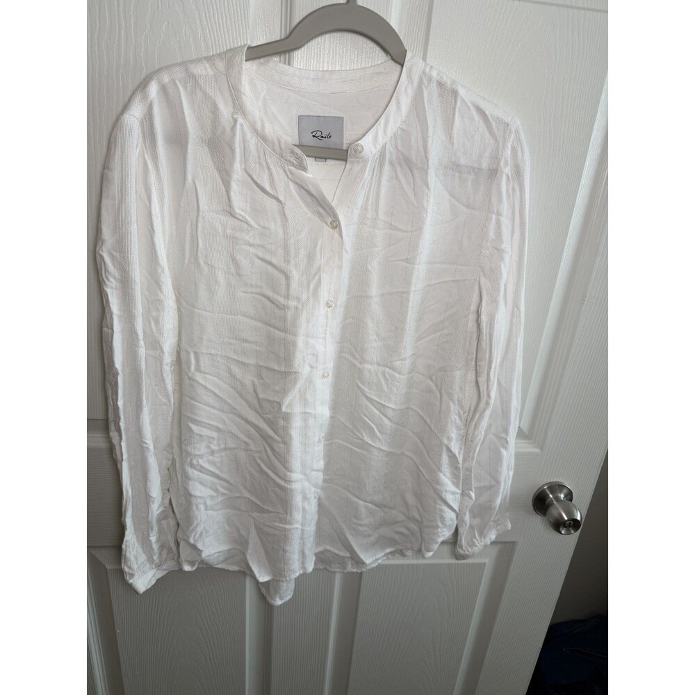 Rails Medium Eloise Stripe Button Top Pink White Casual Metallic School Work